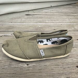 Toms Olive Green Slip-On Shoes